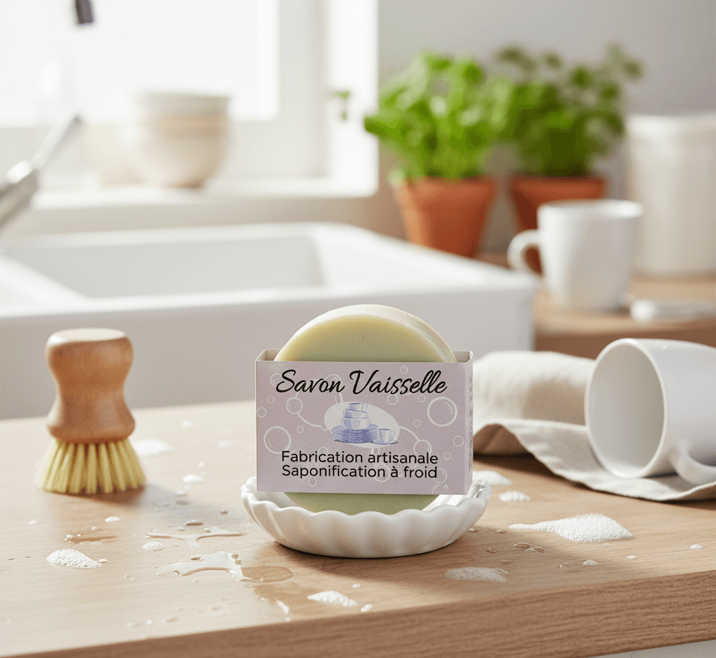 Savon vaisselle solide artisanal et écologique, sans plastique